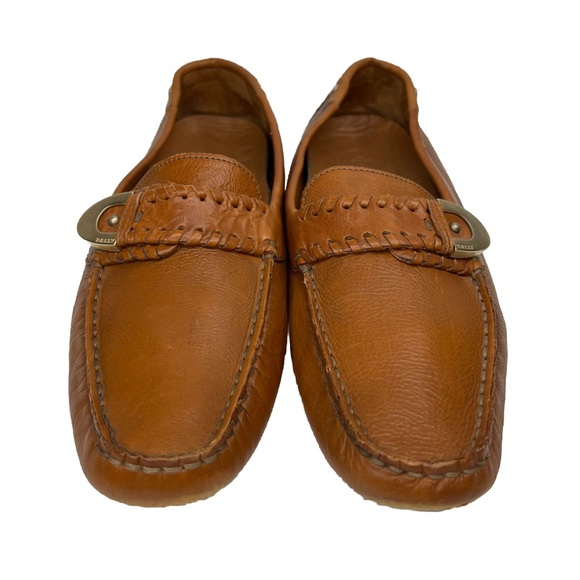 BALLY LANDOLFA EJ Soft LEATHER Loafers Brown Size E36 UE - Picture 1 of 16